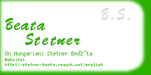 beata stetner business card